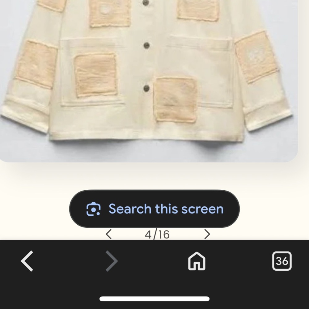 ZARA Shirt  Jacket with Tan Patchwork